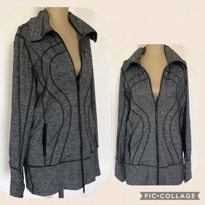 Lululemon Gray Hooded Zippered Jacket